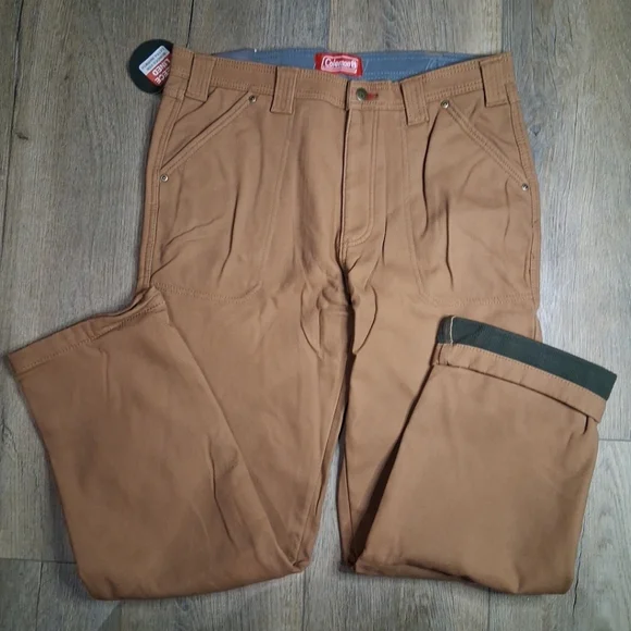 Coleman Men's 34 x 32 Toffee/Brown Utility, Fleece Lined, Stretch Pant NWT - Picture 5 of 8